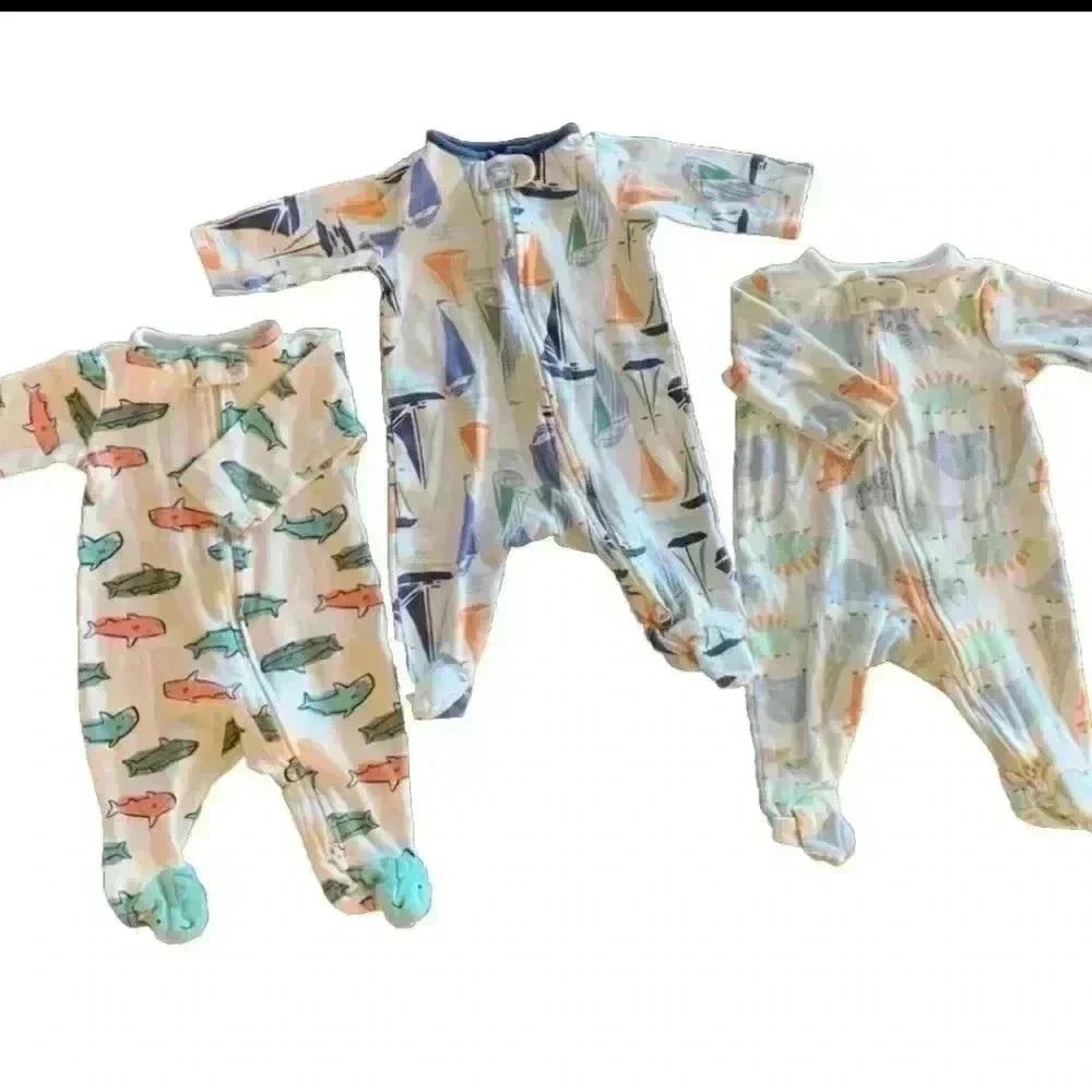 3 MONTHS ~ Carter's Baby Fleece Footed Sleeper Pajamas PJs LOT Of 3